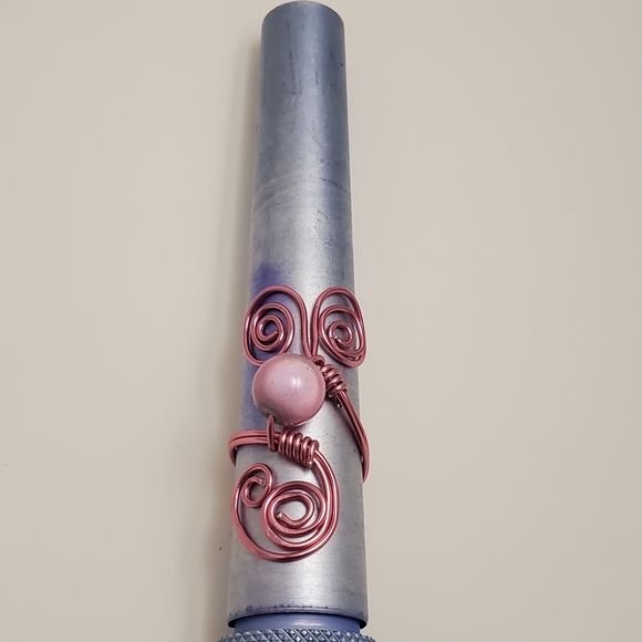 Pink wire bead ring - Picture 4 of 5